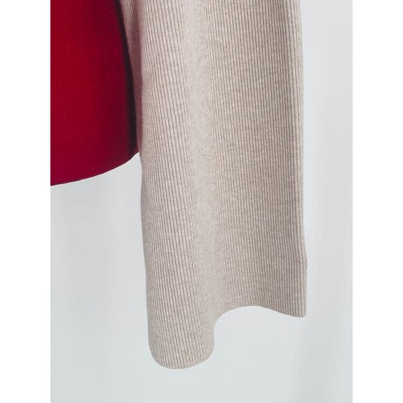 THEORY SZ L Asymmetric Knit Top In Oatmeal Crop Sweater NWT B99 - Picture 8 of 9